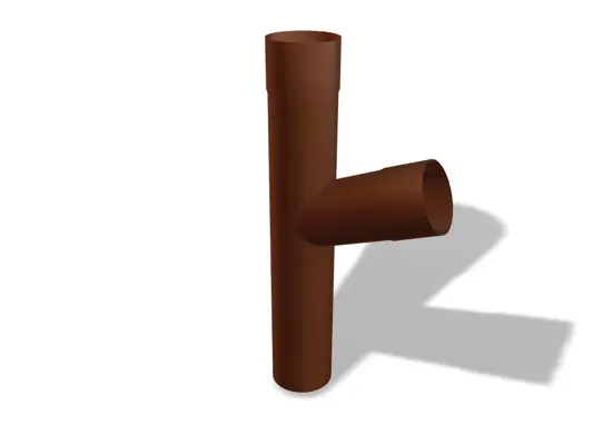 L'embranchement PREFA, disponible dans les dimensions Ø 80, 100 et 120 mm, permet une transition pratique entre un tuyau vertical et un tuyau horizontal dans les systèmes d'évacuation des eaux pluviales.