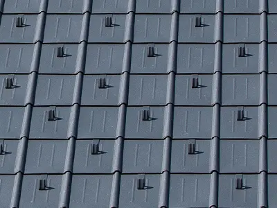 Tuiles PREFA avec arrêts de neige couleur P.10 gris anthracite