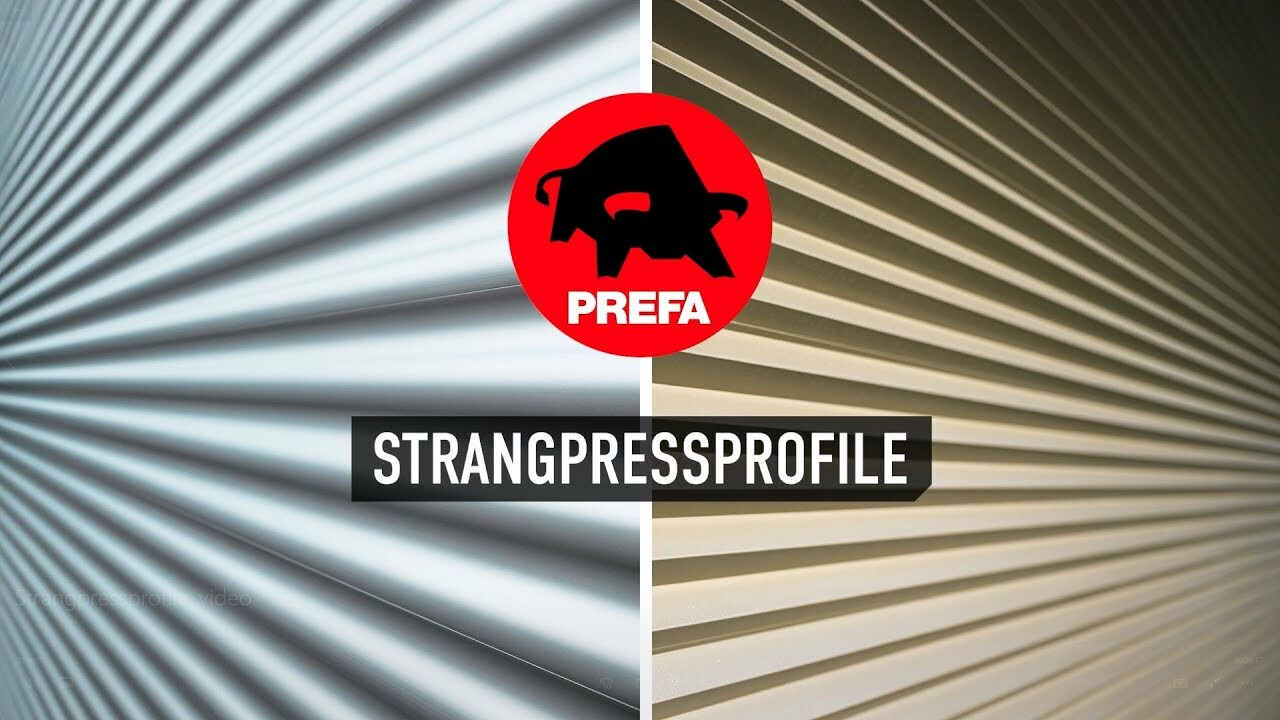 Photo d'introduction d'une petite vidéo PREFA sur les profils extrudés : Profil triangle et profil sinus
