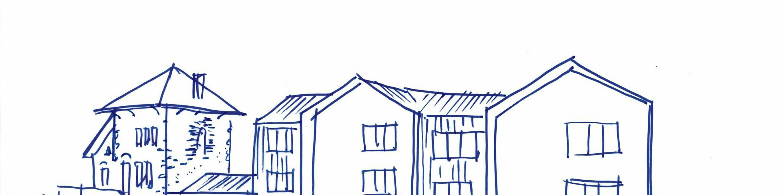 Croquis du projet de la résidence attenant au Château des Avenières réalisé par l'architecte BALTA Architecture.