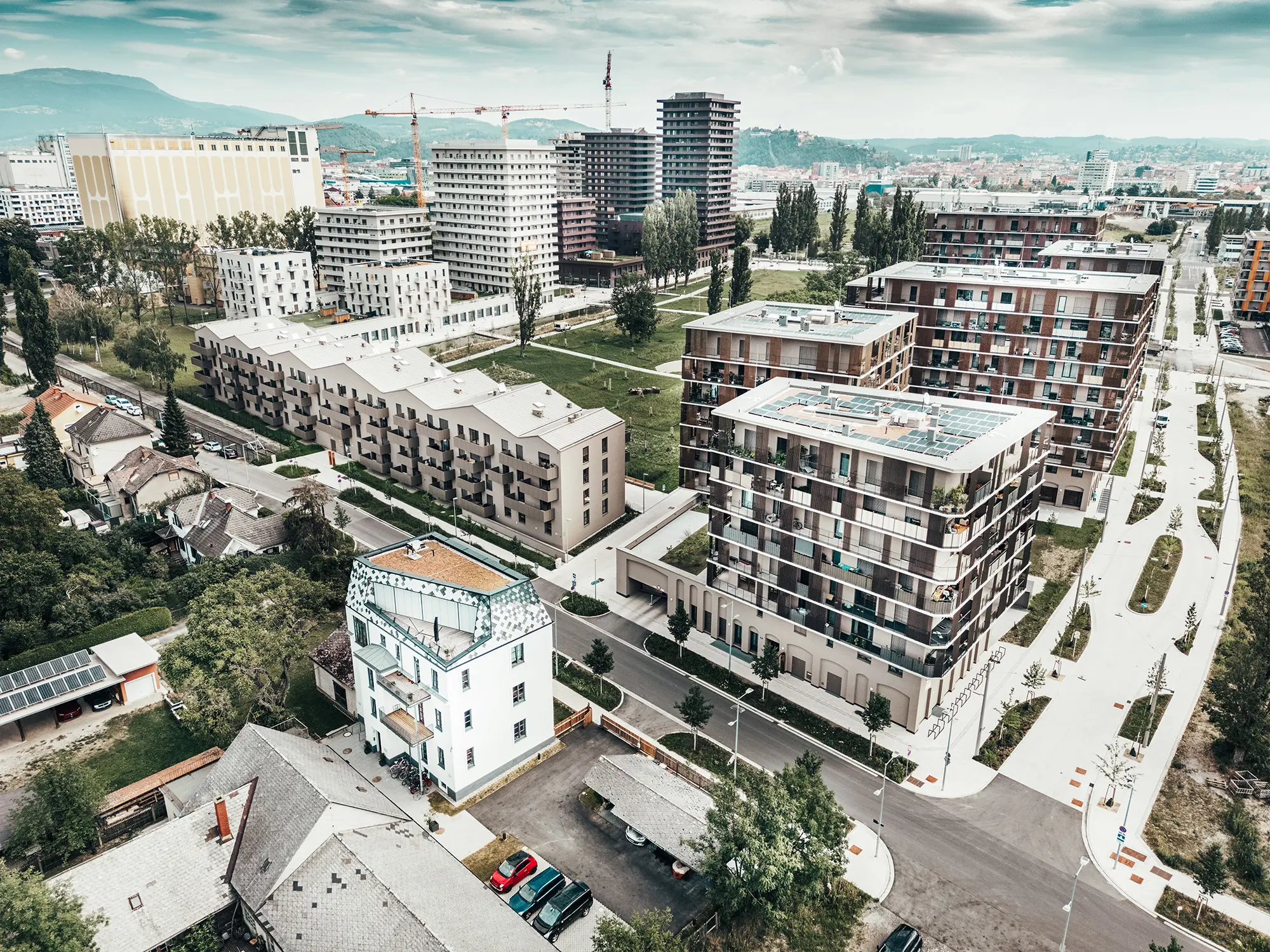 Aperçu du quartier de Reininghaus et de ses bâtiments entièrement neufs.
