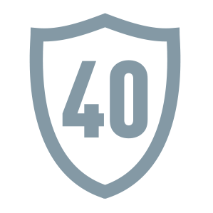 Garantie de 40 ans sur le matériau.