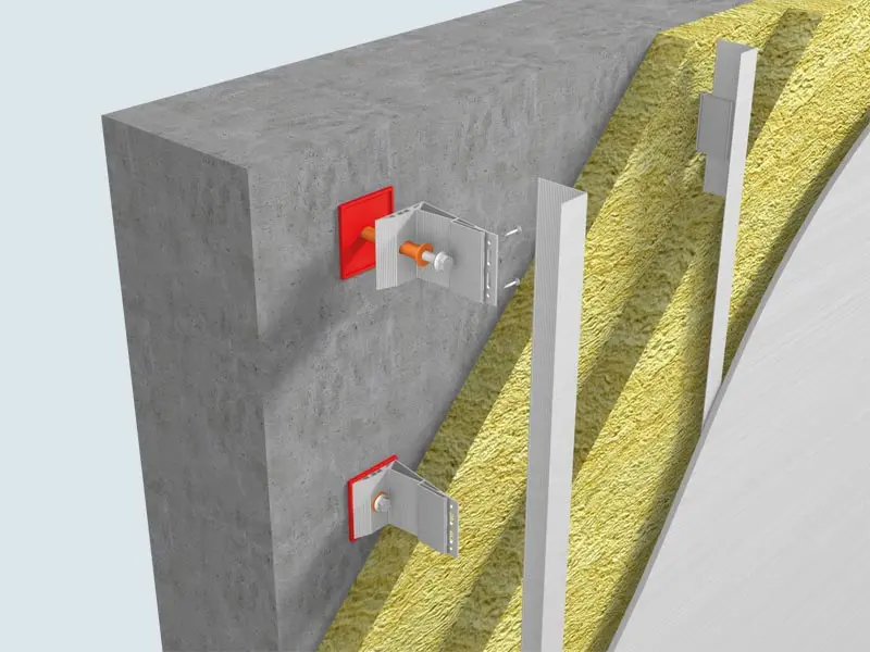 Structure d’une façade ventilée avec sous-construction métallique