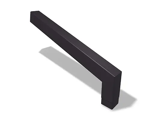 Coudes de tuyau carrés PREFA 72° (long), disponibles dans les tailles 80 et 100 mm, avec des dimensions de 1 000 x 196 mm (visibles).