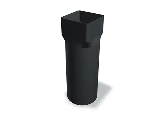 Le manchon de jonction pour tuyau carré 100 PREFA, disponible dans les dimensions 100 Ø 98 mm et 100 Ø 115 mm, permet d'assembler en toute sécurité des tuyaux carrés dans les systèmes d'évacuation des eaux pluviales. Ce manchon assure une étanchéité stable et durable.