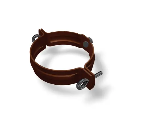 Collier pour dauphin PREFA, brun, Ø 80, 100, 120 mm, solution de fixation stable pour le montage sur tuyau de descente.