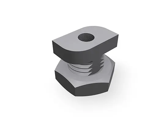 Pince de fixation pour tuyau de descente carré PREFA, idéale pour la fixation de tuyaux de descente carrés avec filetage M10, sans goujon.
