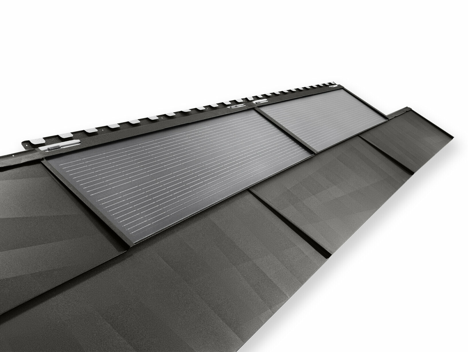 Tuile solaire PREFA grand format et panneau de toiture FX.12 en P.10 noir